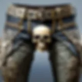Skull pants with intricate design