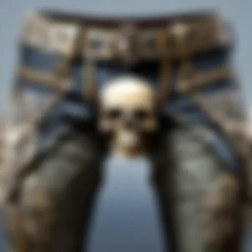 Skull pants with intricate design