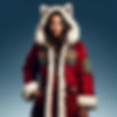 A Spirithoods coat displayed against a natural backdrop, emphasizing its cultural roots.