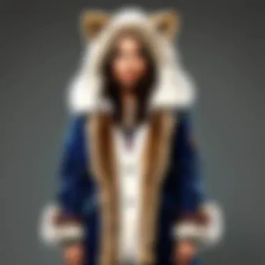 A person wearing a Spirithoods coat, highlighting the garment's unique style and appeal.