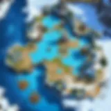 A strategic overview of a gaming map highlighting key locations and tactics