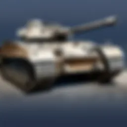 Tank game blueprint on futuristic digital screen