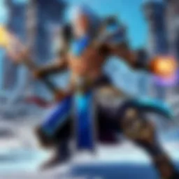 A powerful mage casting a spell in a mystical landscape