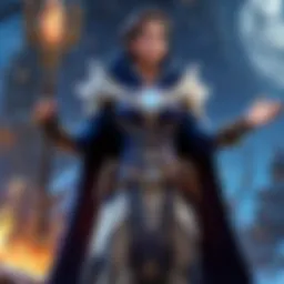 A wizard casting a powerful spell in a fantasy setting