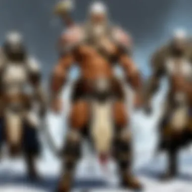 Roles in the Warband An illustration depicting various roles within a warband setting.