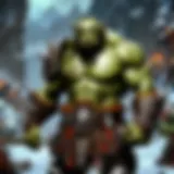 A fierce orc warrior in battle armor, symbolizing strength and honor.