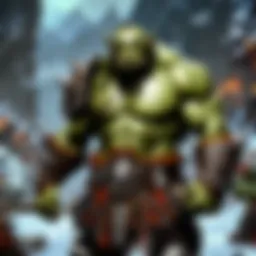 A fierce orc warrior in battle armor, symbolizing strength and honor.