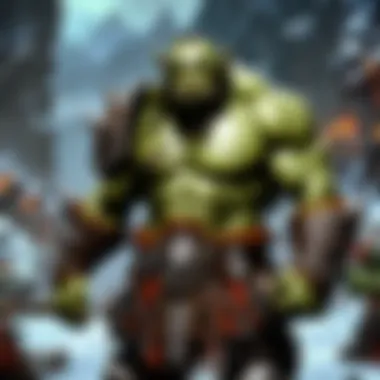 A fierce orc warrior in battle armor, symbolizing strength and honor.