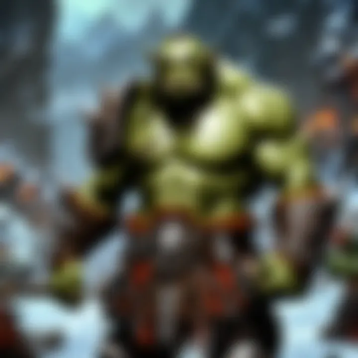 A fierce orc warrior in battle armor, symbolizing strength and honor.
