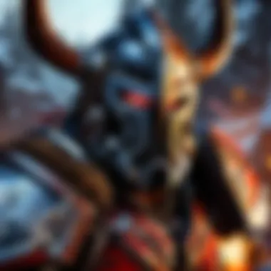Character in Action with the Berserker Helmet Character wearing the Berserker Helmet in a dynamic battle scene