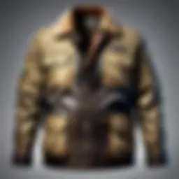 Detailed view of a classic journeyman shirt jacket showcasing its fabric texture and stitching.