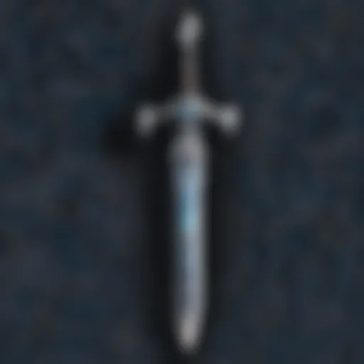 Frostmourne sword embedded in the frozen ground