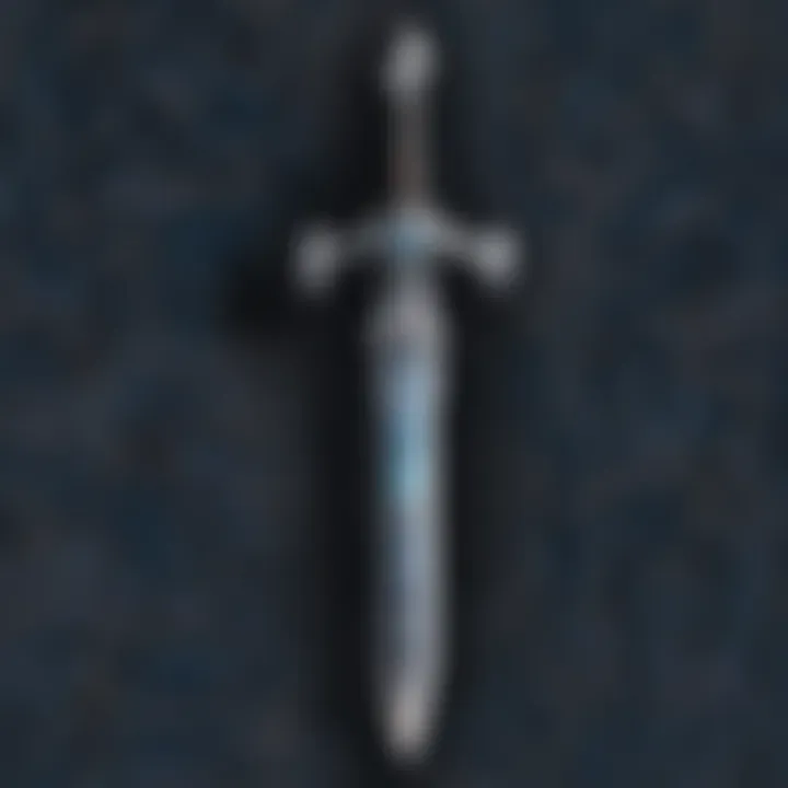 Frostmourne sword embedded in the frozen ground