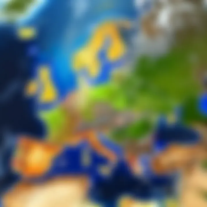 Diagram showing latency differences across European server locations