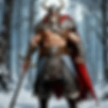Thrym: A Central Figure in Norse Lore Symbolic representation of Norse mythology with Thrym at the center