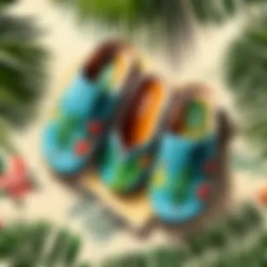 Tropical-themed lightweight slippers