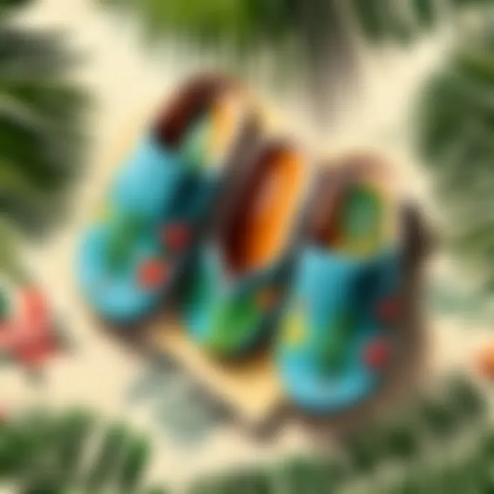 Tropical-themed lightweight slippers