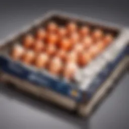 Variety of egg crate products displayed on a wooden surface