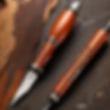 Illustration of a leatherworker using an awl to create precise holes in leather.