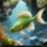 Sage Fish swimming in a vibrant underwater environment