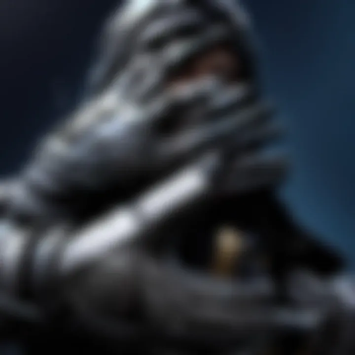 Detailed close-up of the design elements of shadow gloves showcasing intricate patterns