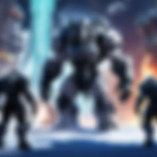 A vibrant in-game scene showcasing a raid encounter in a Blizzard game.