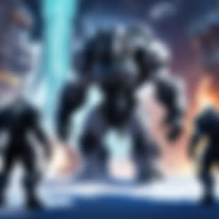 A vibrant in-game scene showcasing a raid encounter in a Blizzard game.