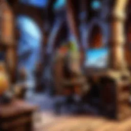 A detailed view of a high-performance gaming setup showcasing the hardware requirements for World of Warcraft.