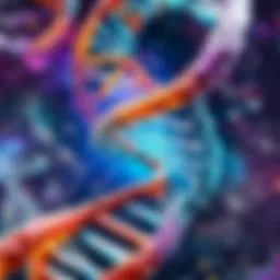 DNA molecule magnified in a cosmic setting