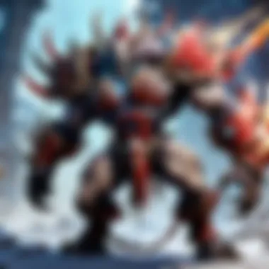 Clash with Titan-Sized Chaos Entity Confrontation with a colossal chaos spawn