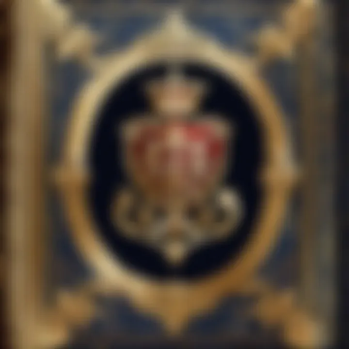 Vintage book with a golden crown on an ornate cover