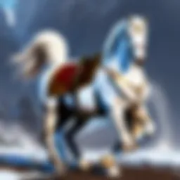 Majestic horse standing in a field