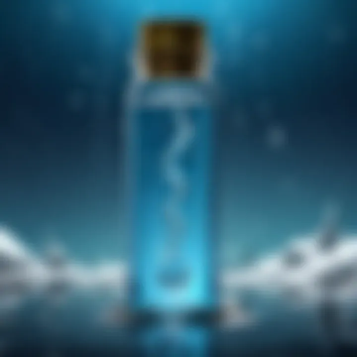 A mesmerizing depiction of water's reflective properties in a vial