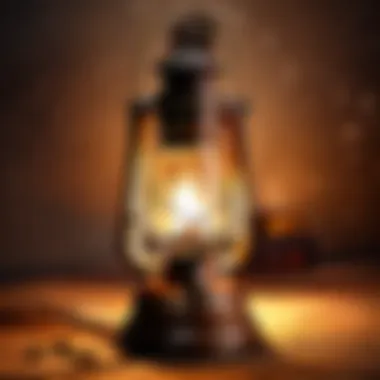 Vintage Oil Lamp Emitting Warm Light