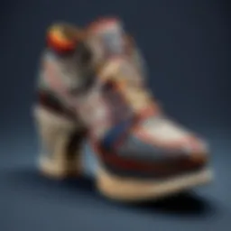 Artisan weaving intricate patterns on a shoe