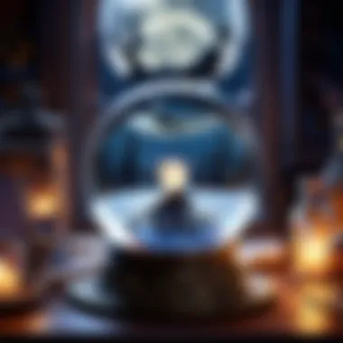Crystal Ball Moonlight Reflection A crystal ball reflecting the shimmering light of a full moon