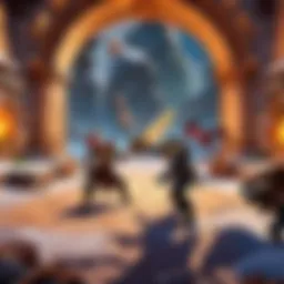An arena battleground showcasing intense player combat
